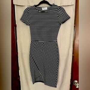 Zara trf midi asymmetrical striped dress